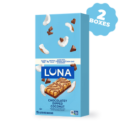 LUNA Bar Chocolatey Dipped Coconut Flavor Gluten Free Snack Bars, 30 Bars