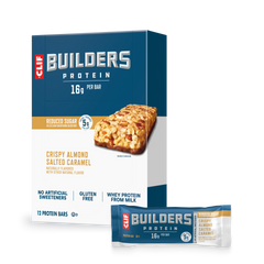 CLIF BUILDERS Crispy Almond Salted Caramel Protein Bar, Reduced Sugar