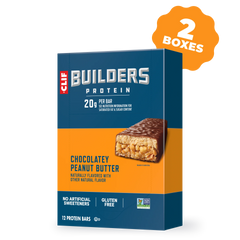 CLIF BUILDERS Chocolatey Peanut Butter Plant Based Protein Bars, 24 Bars