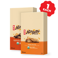 Nut Butter Bar Chocolate & Peanut Butter + Peanut Butter Variety Pack, 24 Bars