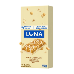 LUNA Bar White Chocolate Macadamia Flavor Gluten Free Snack Bar, Non-GMO Protein Bar