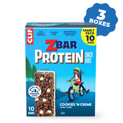 Zbar Protein Cookies 'N Creme Crispy Snack Bars, Gluten Free Protein Bars, 30 Bars