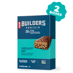 CLIF BUILDERS Chocolatey Mint Plant Based Protein Bars, 24 Bars