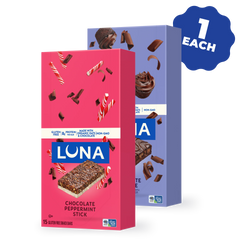 LUNA Bar Chocolate Cupcake Flavor & Chocolate Peppermint Stick Flavor Variety Pack, 30 Bars