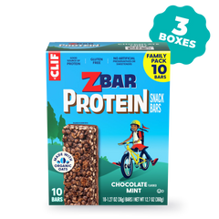 Zbar Protein Chocolate Flavored Mint Crispy Snack Bars, Gluten Free Protein Bars, 30 Bars