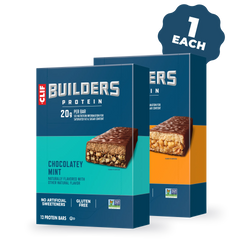 CLIF BUILDERS Chocolatey Mint and Chocolatey Peanut Butter Plant Based Protein Bars Variety Pack, 24 Bars
