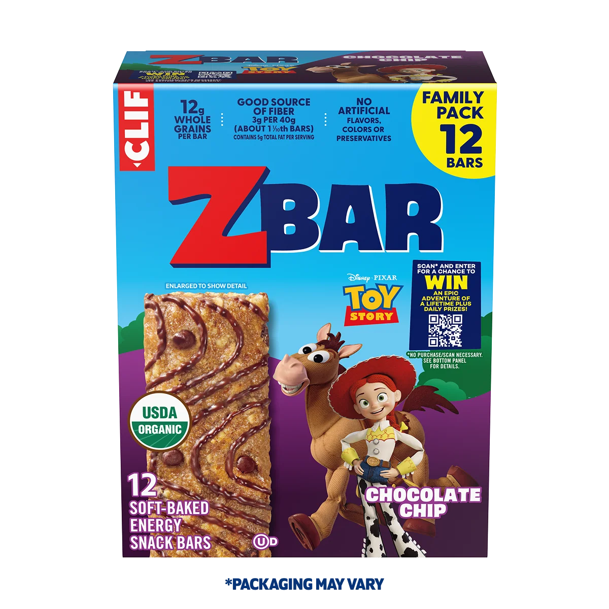 Zbar Chocolate Chip Soft-Baked Energy Snack Bars, Organic Granola Bars