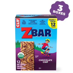 Zbar Chocolate Chip Soft-Baked Energy Snack Bars, Organic Granola Bars Multi-Pack, 36 Bars