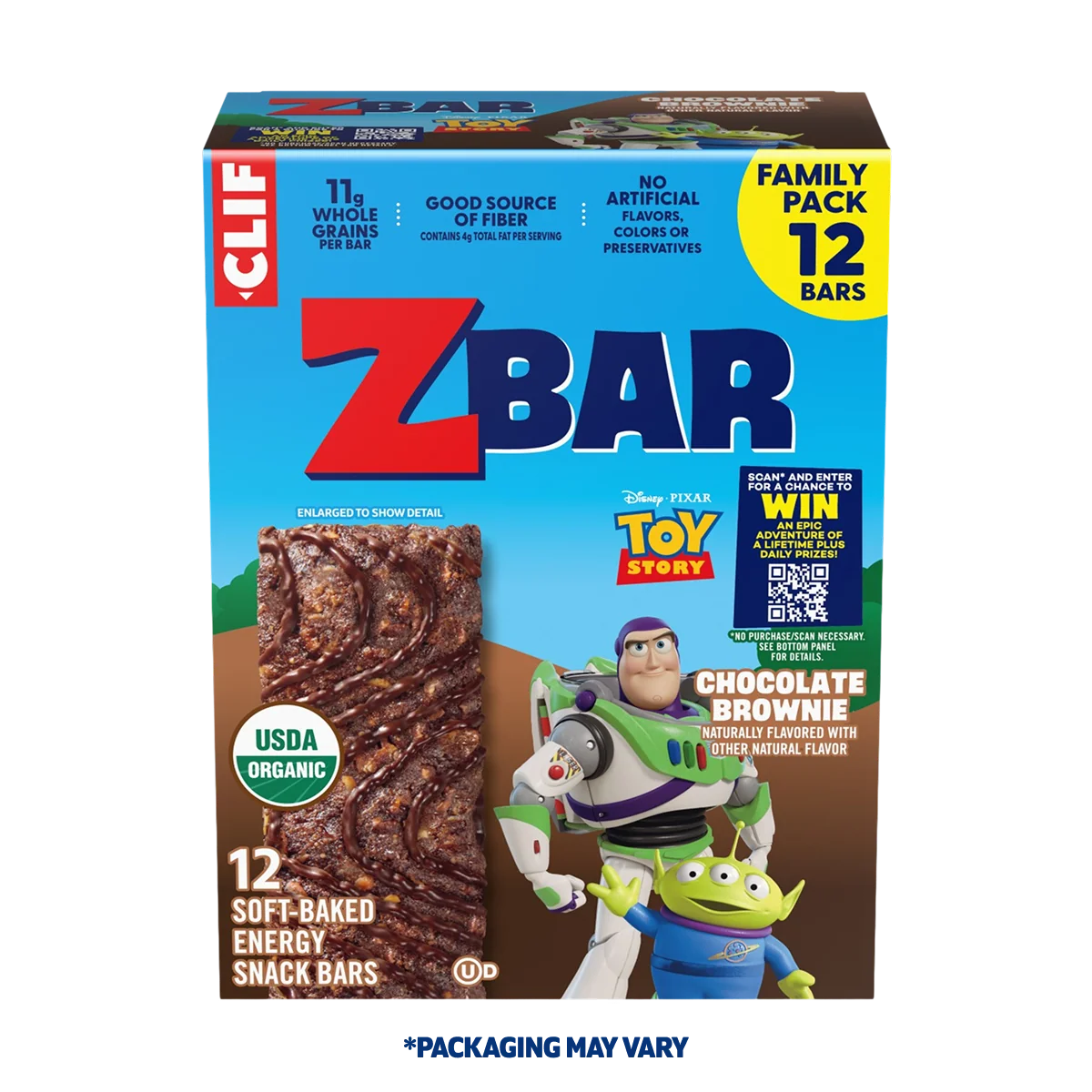 Zbar Chocolate Brownie Soft-Baked Energy Snack Bars, Organic Granola Bars