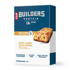 CLIF BUILDERS Crispy Almond Salted Caramel Protein Bar, Reduced Sugar