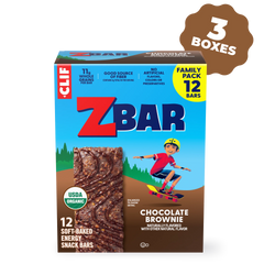Zbar Chocolate Brownie Soft-Baked Energy Snack Bars, Organic Granola Bars