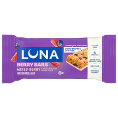 LUNA Berry Bars Mixed Berry Flavor Gluten Free Snack Bars, Non-GMO Protein Bars