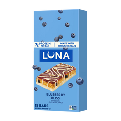 LUNA Bar Blueberry Bliss Flavor Gluten Free Snack Bars, Non-GMO Protein Bars
