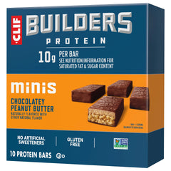 CLIF BUILDERS Minis Chocolatey Peanut Butter Plant Based Protein Bars