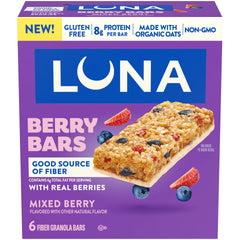 LUNA Berry Bars Mixed Berry Flavor Gluten Free Snack Bars, Non-GMO Protein Bars