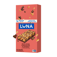 LUNA Bar Nutz Over Chocolate Flavor Gluten Free Snack Bars, Non-GMO Protein Bars
